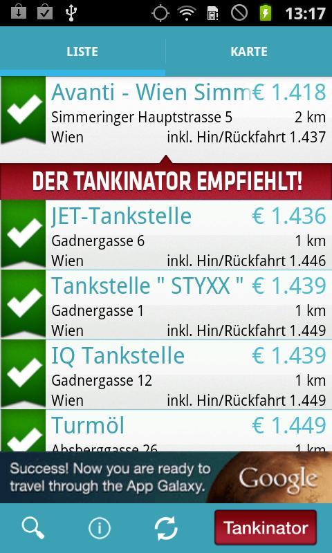 Tankinator - Billig Tanken