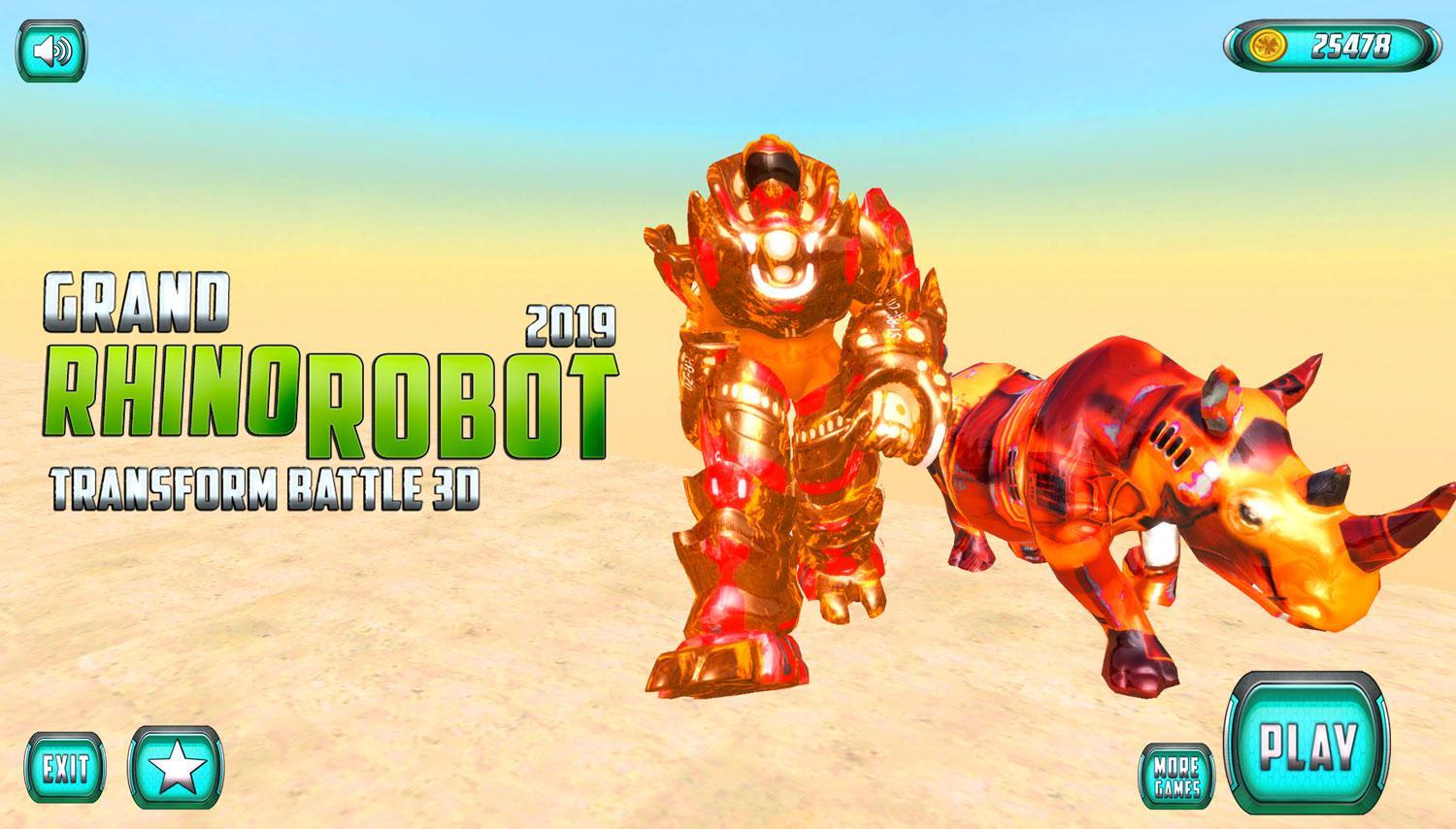 Grand US Rhino Robot City Battle