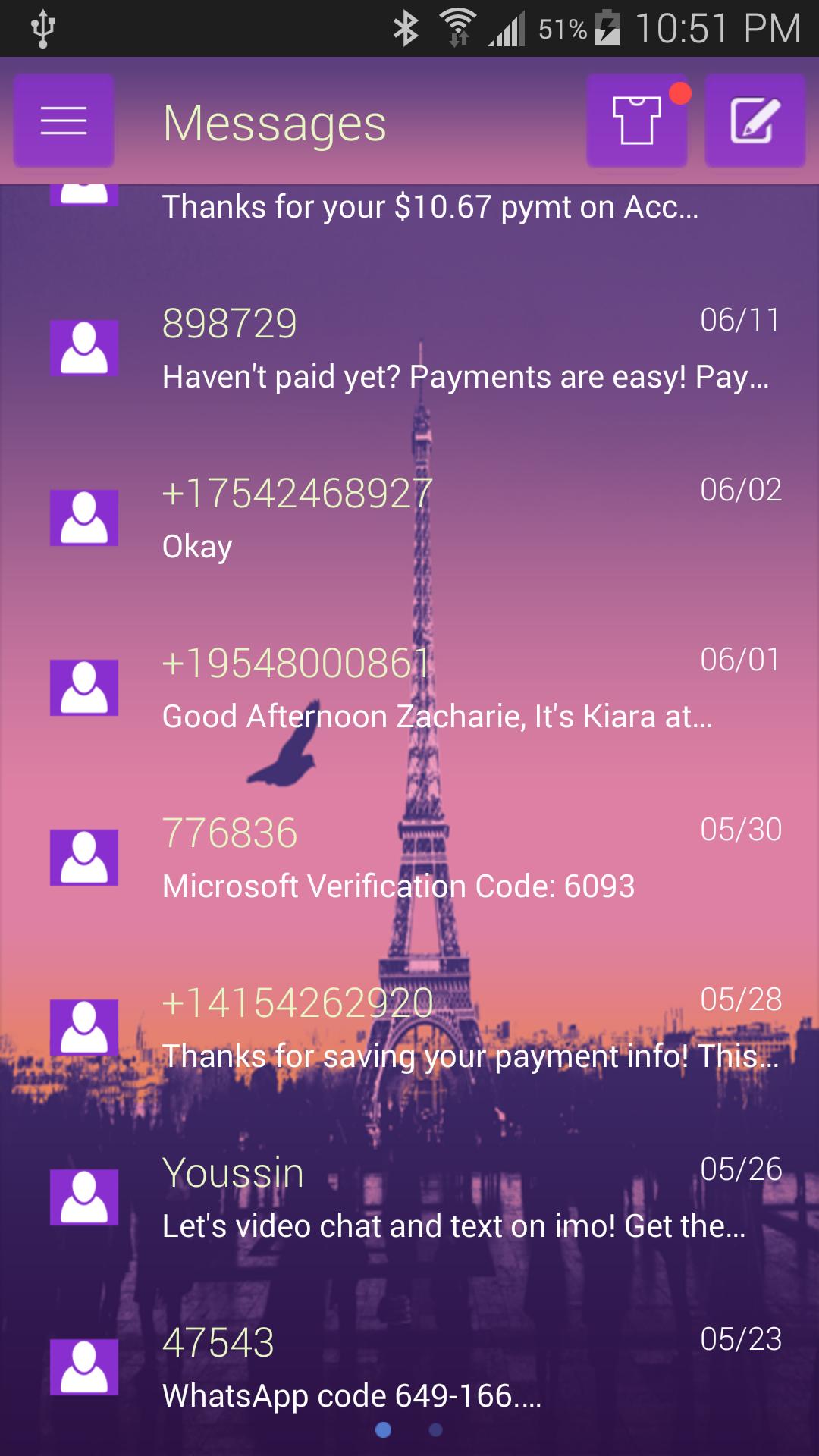 GO SMS Pro Paris Theme
