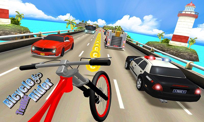 Beach Bicycle Traffic Rider 3D